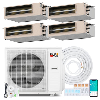X-Pro 35000 BTU 4 Zone 22.5 SEER2 Concealed Ducted Mini Split AC-9K + 9K + 9K