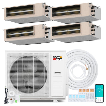 X-Pro 35000 BTU 4 Zone 22.5 SEER2 Concealed Ducted Mini Split AC-9K + 9K + 12K + 18K