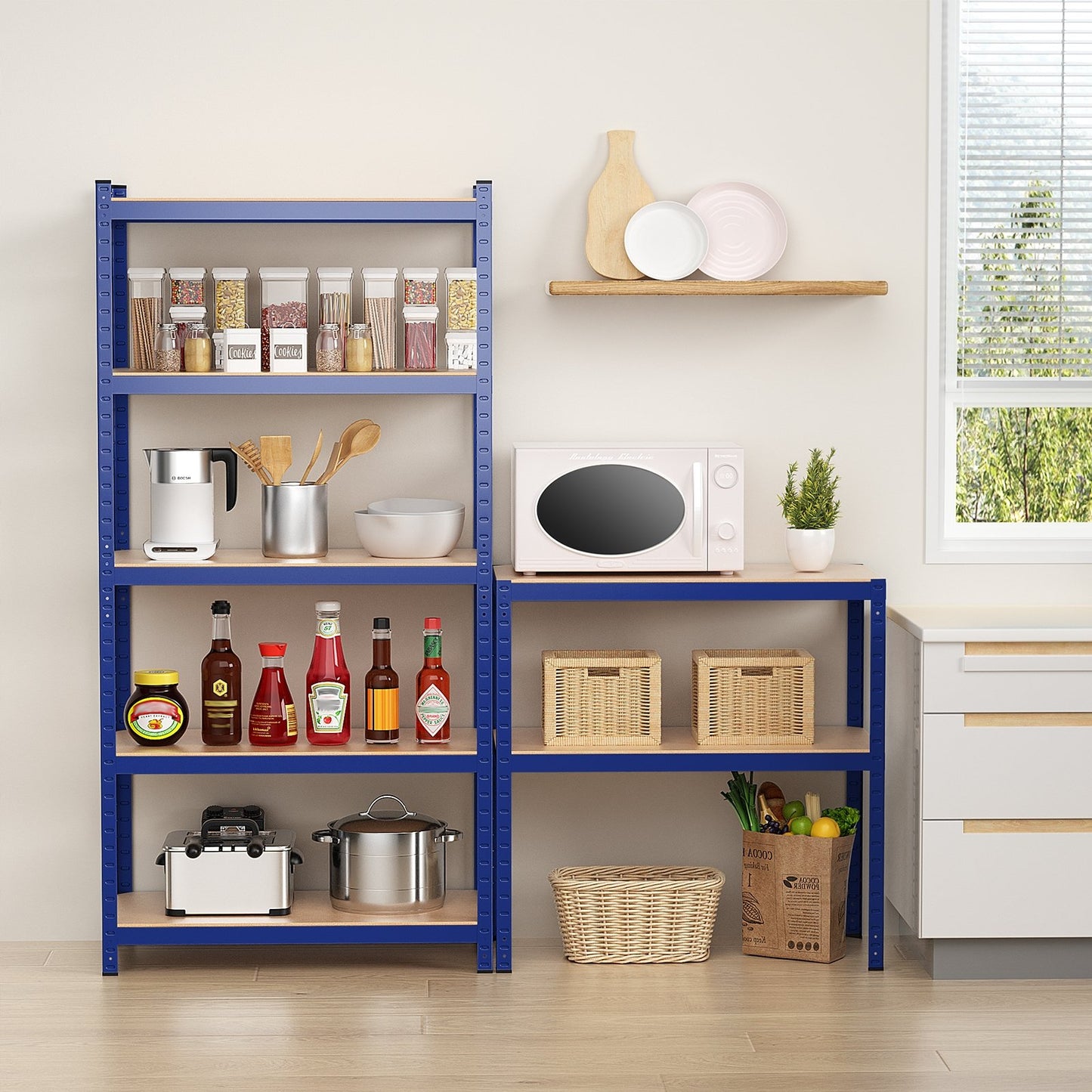 35.5 x 71 Inch Adjustable 5-Layer 2000 lbs Capacity Tool Shelf-Black