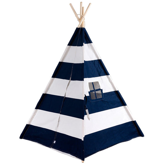 5' White & Blue Portable Indian Children Sleeping Dome Play Tent-Blue