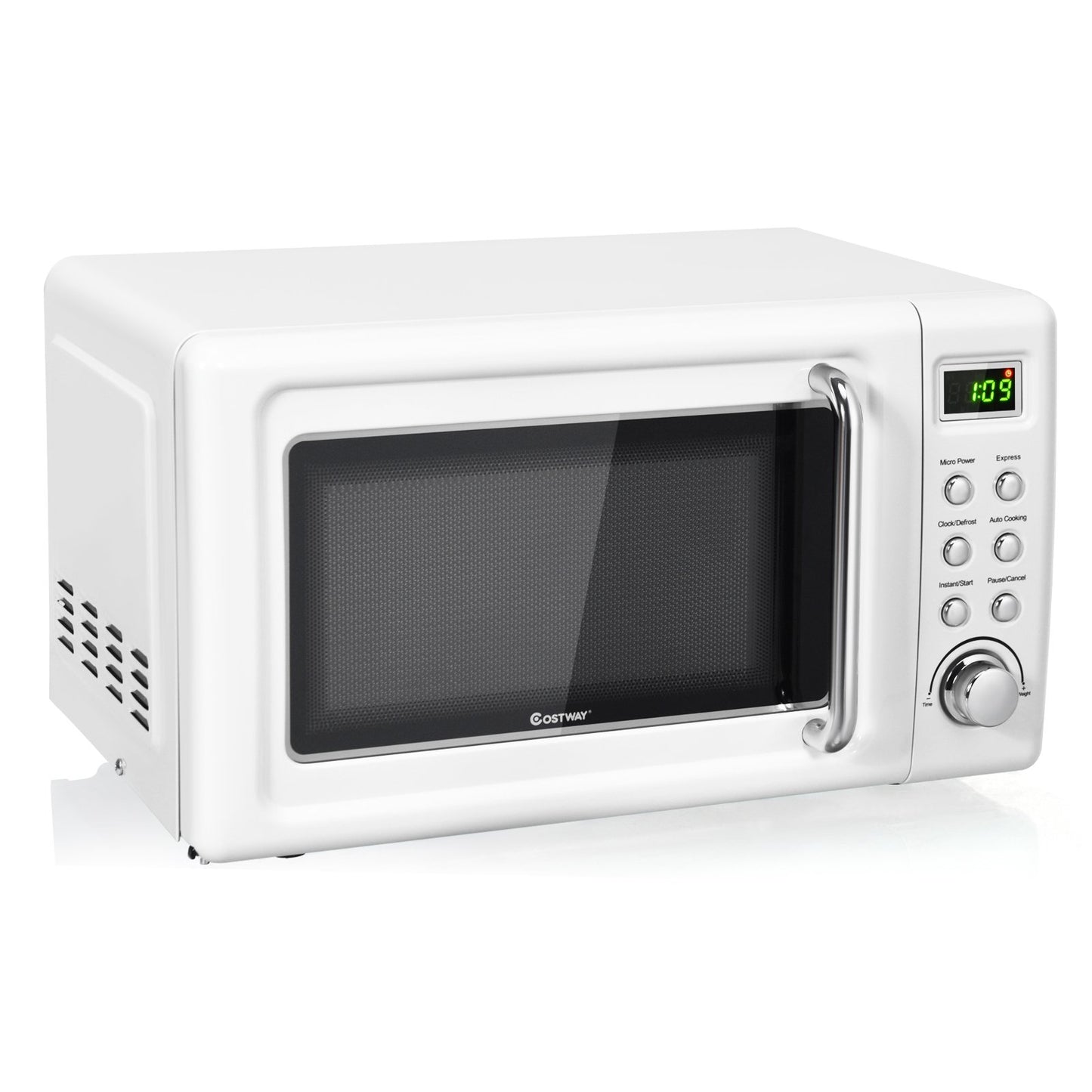 700W Retro Countertop Microwave Oven with 5 Micro Power and Auto Cooking Function-Golden