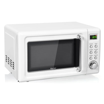 700W Retro Countertop Microwave Oven with 5 Micro Power and Auto Cooking Function-Golden