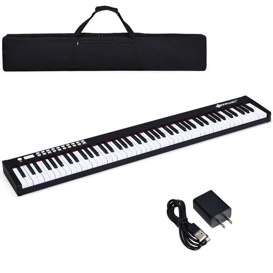 88-Key Portable Full-Size Semi-weighted Digital Piano Keyboard-Black