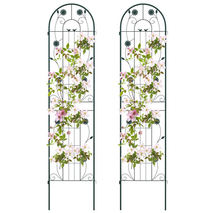 2 Pack 86.5 x 20 Inches Metal Garden Trellis for Climbing Plants-Green