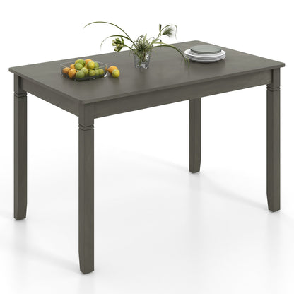 48-Inch Wooden Dining Table for 4 People Rectangular Kitchen Table with Rubber Wood Legs-Black