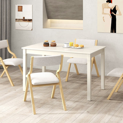 48-Inch Wooden Dining Table for 4 People Rectangular Kitchen Table with Rubber Wood Legs-Black