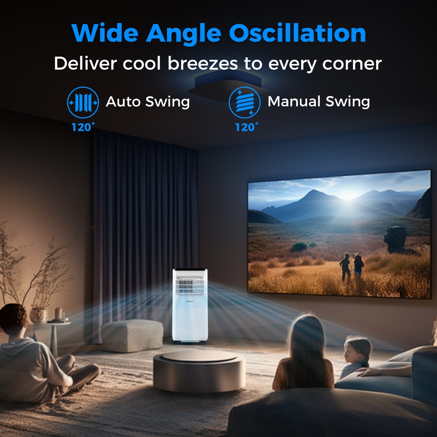 8000/10000 BTU Portable Air Conditioner with Remote Control Cools up to 250/350 Sq.Ft-10000 BTU