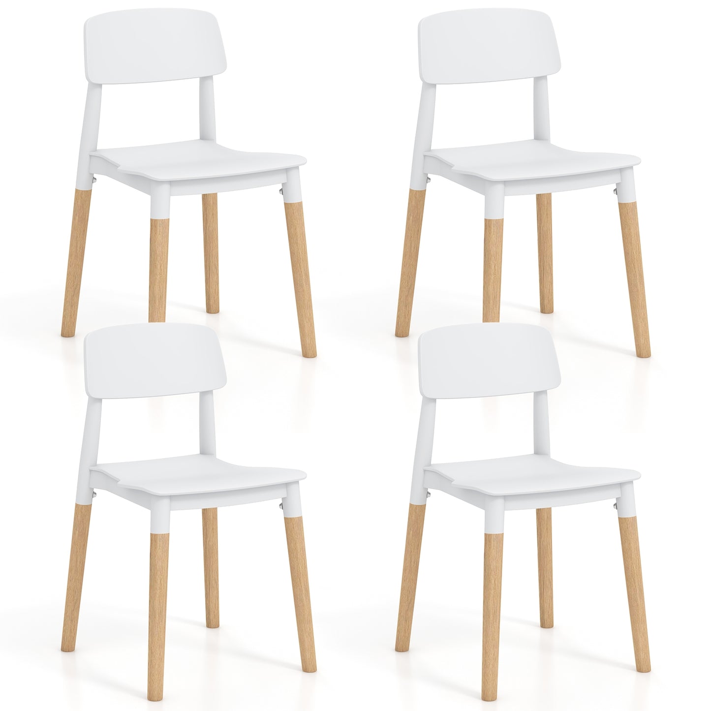 Modern Dining Side Chairs Set of 4 with Ergonomic Backrest for Dining Room-Black