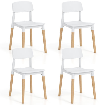 Modern Dining Side Chairs Set of 4 with Ergonomic Backrest for Dining Room-Black