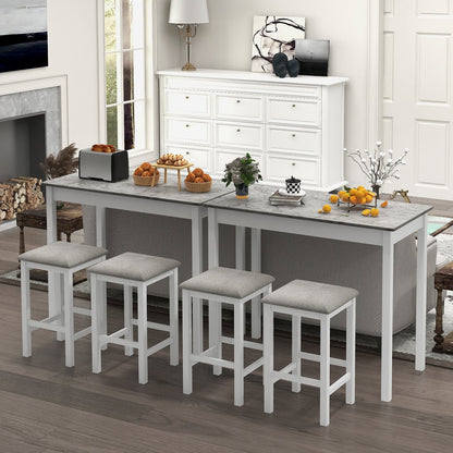 Pub Counter-Height Dining Table and 2 Upholstered Bar Stools-Brown