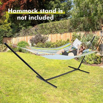 Foldable Portable Patio Hammock Swing Chair Bed with Detachable Pillow