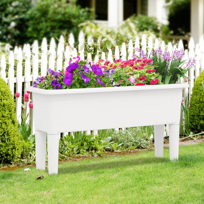 2 PCS Raised Garden Beds Self-Watering Planter Box with Detachable Legs and Drainage Hole-Coffee