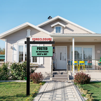 6 Feet Vinyl UPVC Real Estate Sign Post Realtor Yard Sign Post-Black