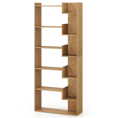6-Tier Bookshelf Wooden Bookcase with 2 Anti-Tipping Kits Open Display Shelf-Black