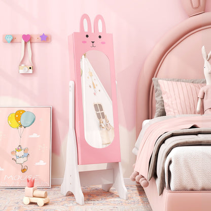Kids Room Furniture Set with Princess Vanity Table and Chair-Pink