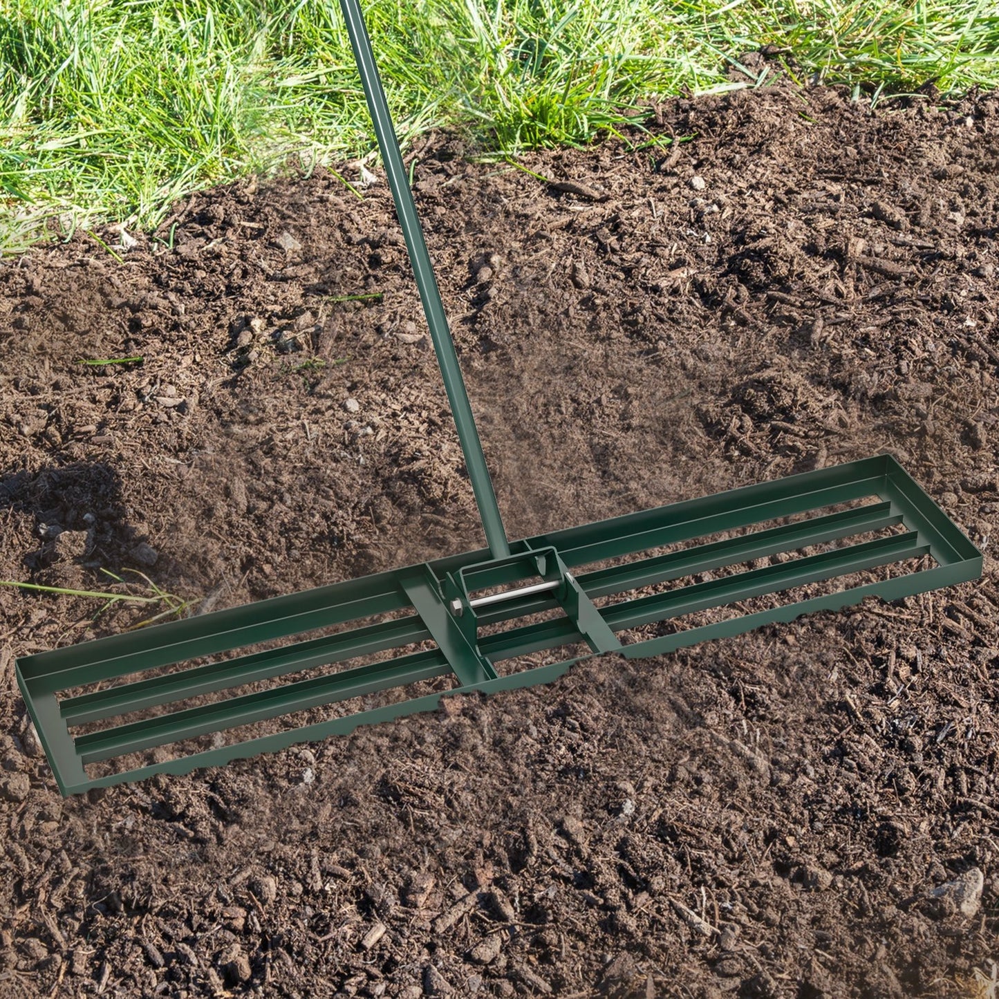 Lawn Leveling Rake 46 x 10 Inch Heavy Duty Lawn Level Tool for Soil-Black