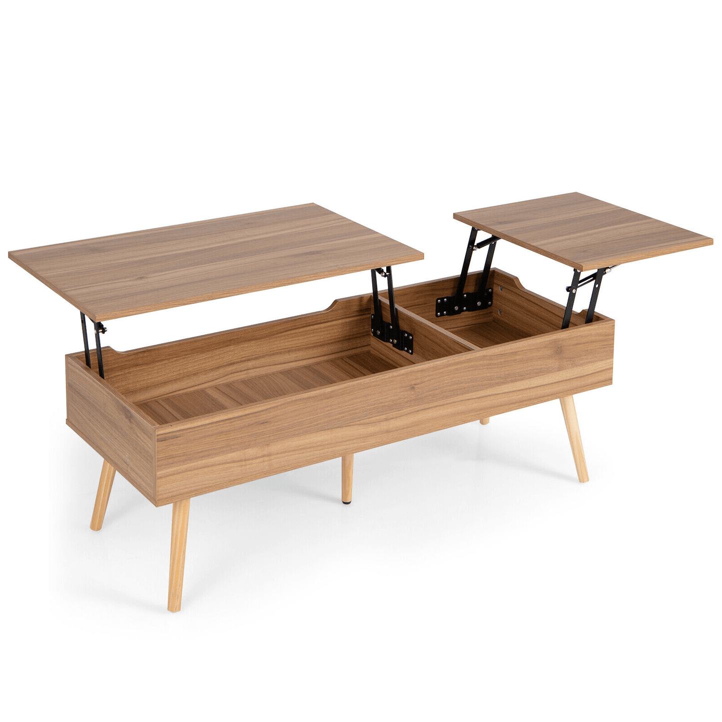47 Inch Lift Top Coffee Table with 2 Hidden Compartments-Black