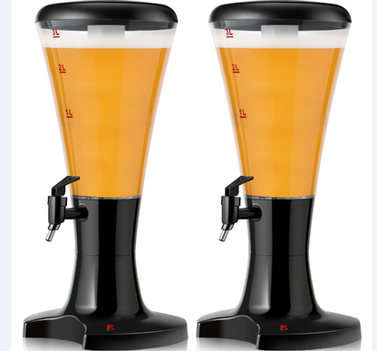 Set of 2 3L Draft Beer Tower Dispenser with LED Lights