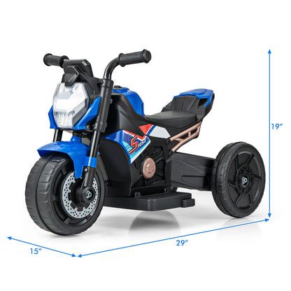 Kids Ride-on Motorcycle 6V Battery Powered Motorbike with Detachable Training Wheels-Blue