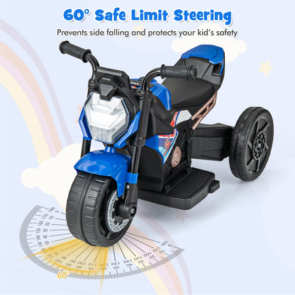 Kids Ride-on Motorcycle 6V Battery Powered Motorbike with Detachable Training Wheels-Blue