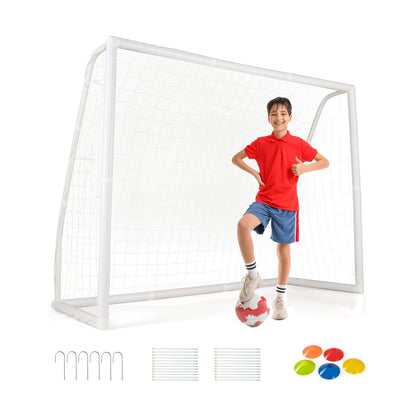 8 x 6 Ft Soccer Goal with Ground Stakes and Soccer Cones
