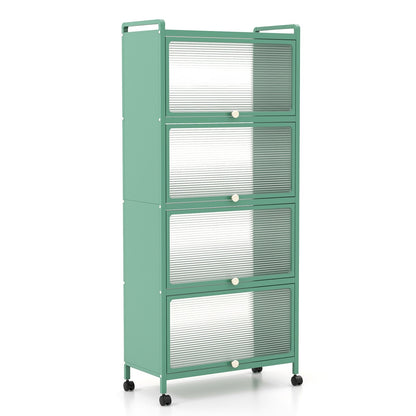 5-Tier Kitchen Baker's Rack with Flip-up PC Doors-Black
