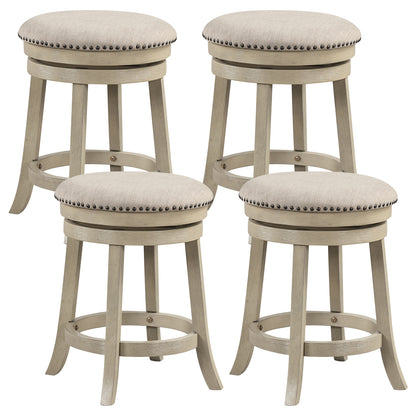 24/26 Inches Swivel Bar Stools Set of 2 wth Wooden Frame-24 inches
