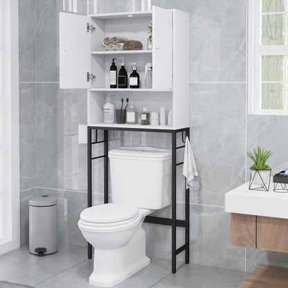 Over The Toilet Storage Cabinet with 2 Doors and Adjustable Shelf-White