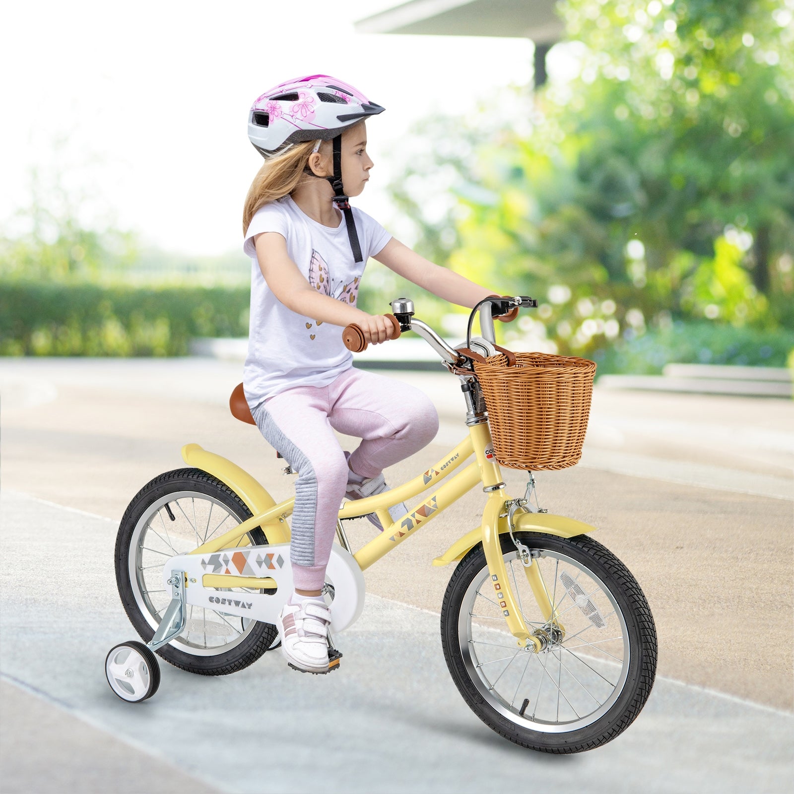 16-inch kids bike by Wilsons Home Store with adjustable seat, reflectors, and bell for children aged 4-7, suitable for beginners.