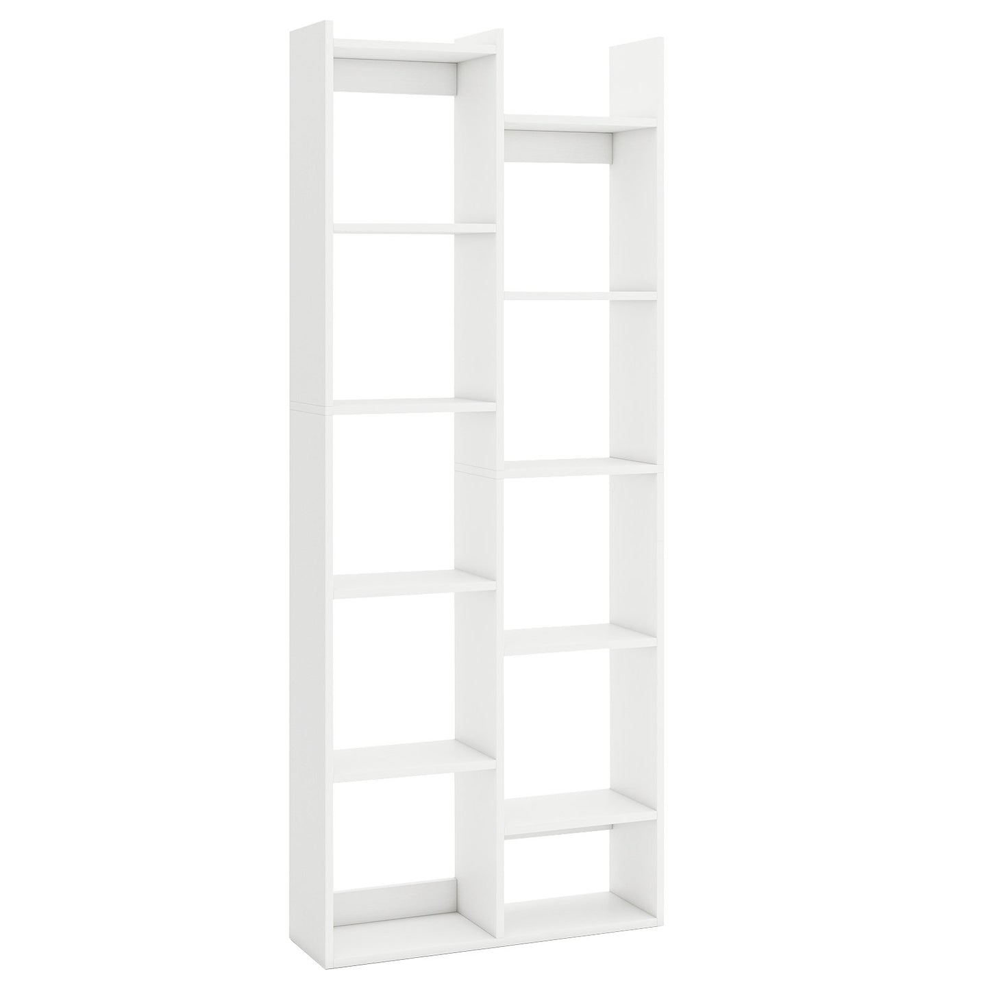 11-Tier Modern Book Organizer Bookcase with Anti-Tipping Kits-Natural
