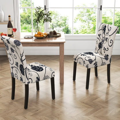Set of 2 Tufted Dining Chair-Beige