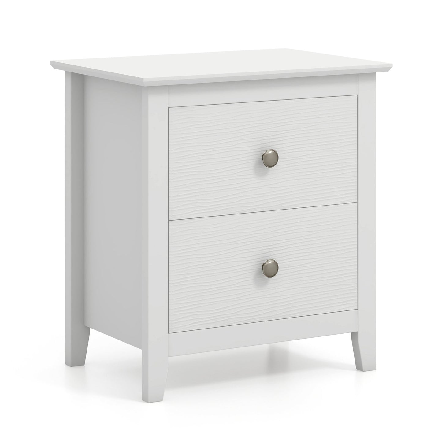 Modern Nightstand with 2 Drawers for Small Spaces-Black
