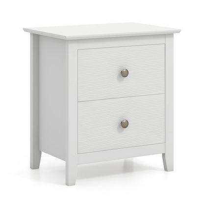 Modern Nightstand with 2 Drawers for Small Spaces-Black