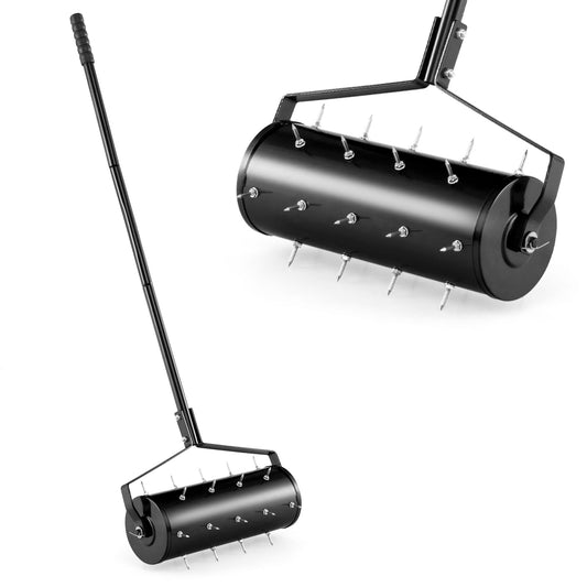18/21 inch manual lawn aerator with detachable handle, outdoor garden tool for lawn care by Wilsons Home Store