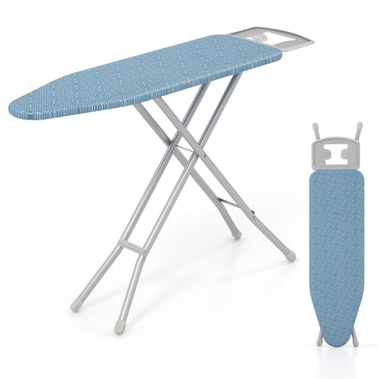 Full Size Ironing Board with Iron Rest and 7-Level Height-Blue