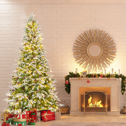6/7.5/9 FT Pre-Lit Artificial Christmas Tree with 765/1135/1871 Tips and 280/470/690 Warm-White LED Lights-S
