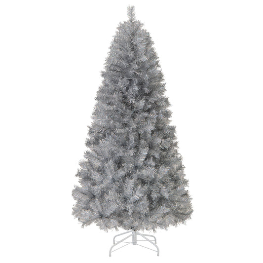 6ft artificial Christmas tree with branch tips and warm white LED lights, decorated for holiday decor.