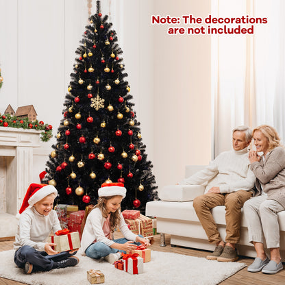 6/7/8 Feet Artificial Christmas Tree with 6 Lighting Modes and Spooky Sounds-L