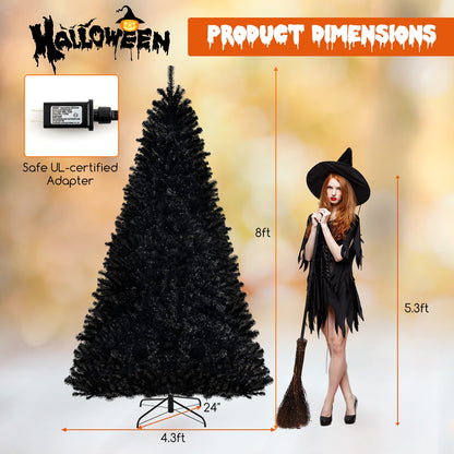 6/7/8 Feet Artificial Christmas Tree with 6 Lighting Modes and Spooky Sounds-L