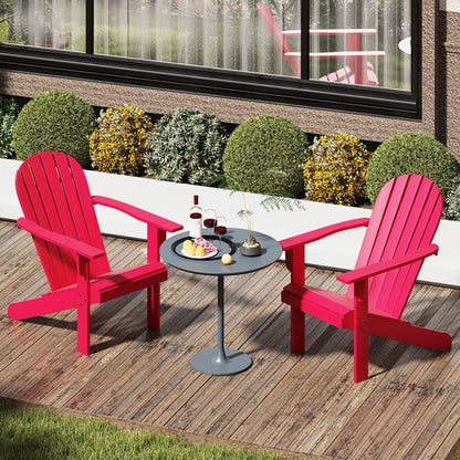 Acacia Wood Lounge Patio Adirondack Chair with Inclined Seat-Blue