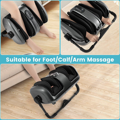 Foot and Calf Massager with Heat for Blood Circulation Pain Relief-Black