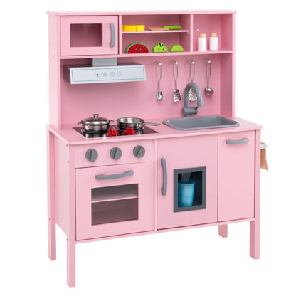 Wooden Pretend Play Kitchen Set for Toddlers-Gray