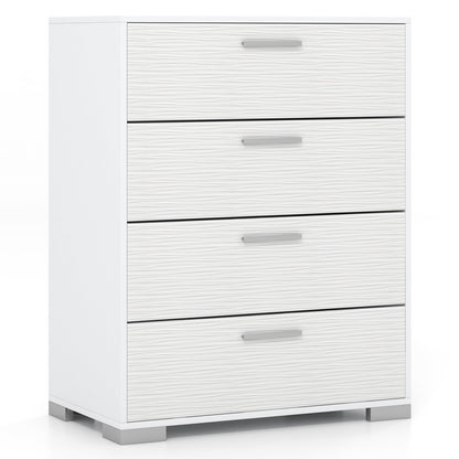4 Drawer Storage Cabinet with Metal Legs Handles with Anti-Toppling Devices-Gray