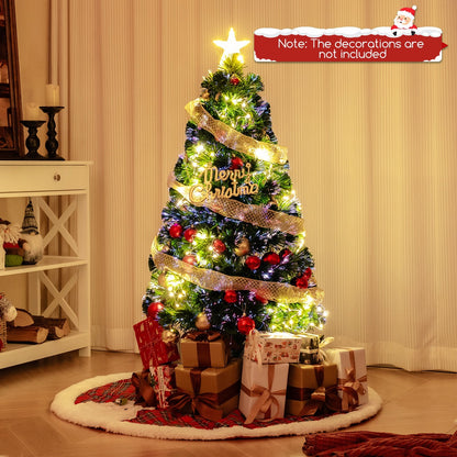 Pre-Lit Artificial Xmas Tree with Top Star and Branch Tips-4 FT