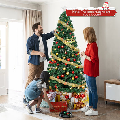 Pre-Lit Artificial Xmas Tree with Top Star and Branch Tips-4 FT