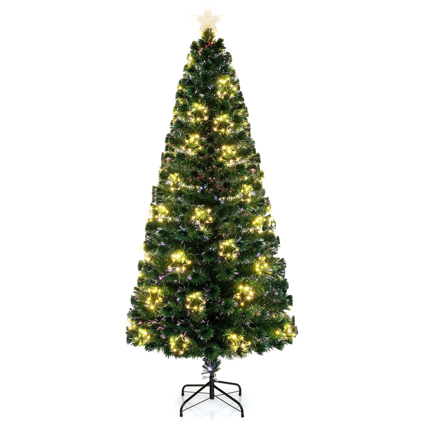 Pre-Lit Artificial Xmas Tree with Top Star and Branch Tips-4 FT