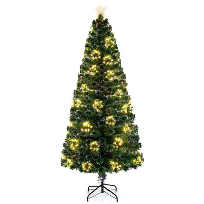 Pre-Lit Artificial Xmas Tree with Top Star and Branch Tips-4 FT