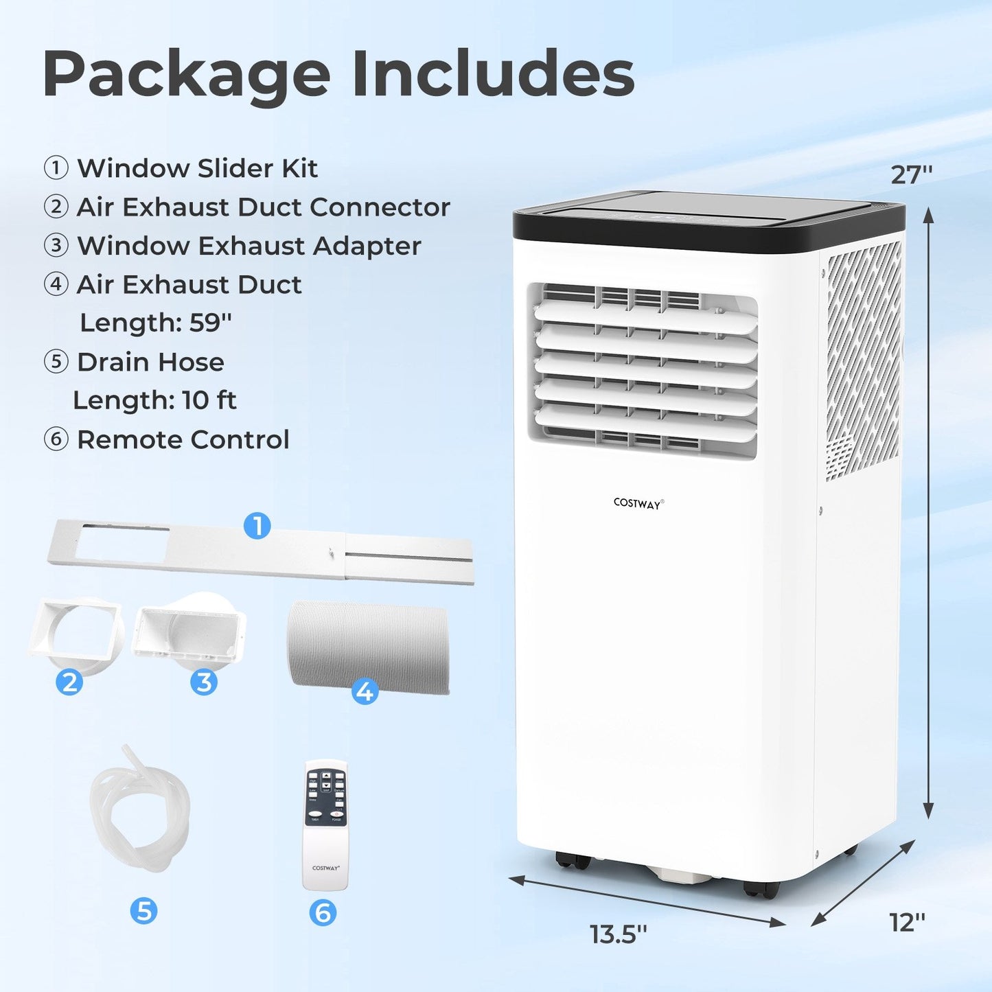 8000 BTU Portable Air Conditioner 3 in 1 Floor AC Unit