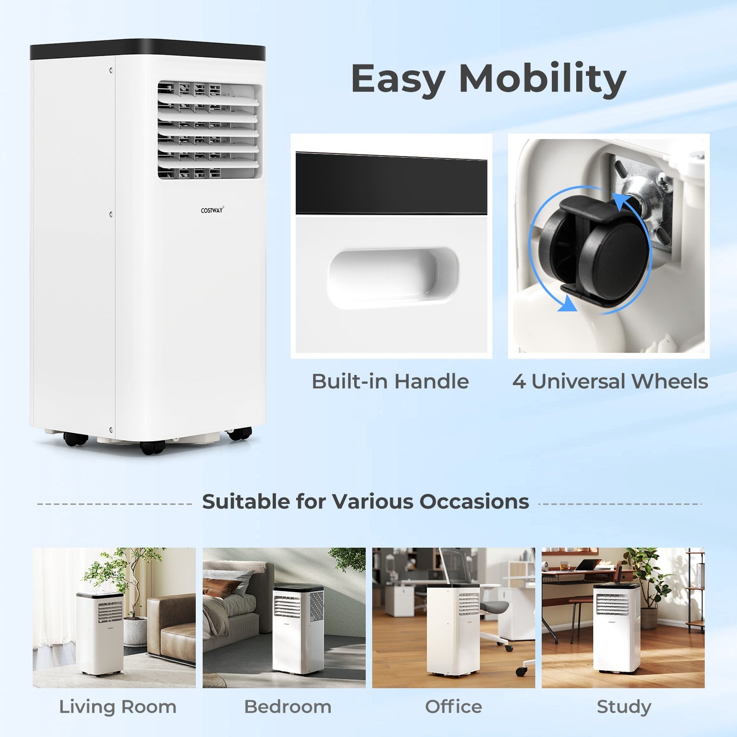 10000 BTU Portable Air Conditioner 3 in 1 Floor AC Unit