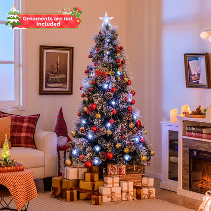 5 FT Flocked Christmas Tree with 8 Lighting Modes